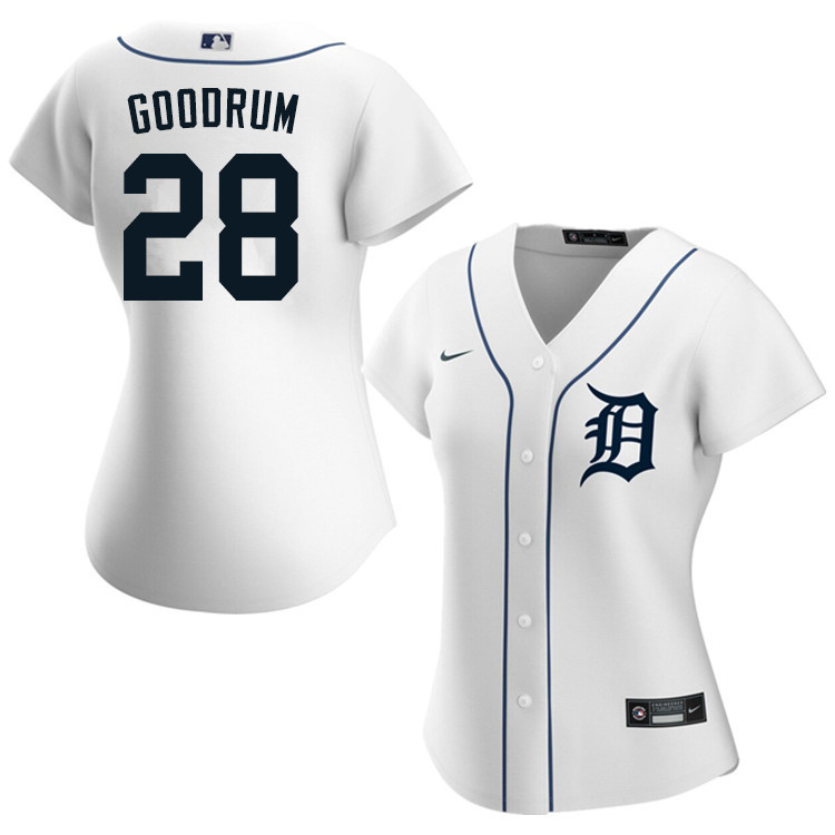 Nike Women #28 Niko Goodrum Detroit Tigers Baseball Jerseys Sale-White